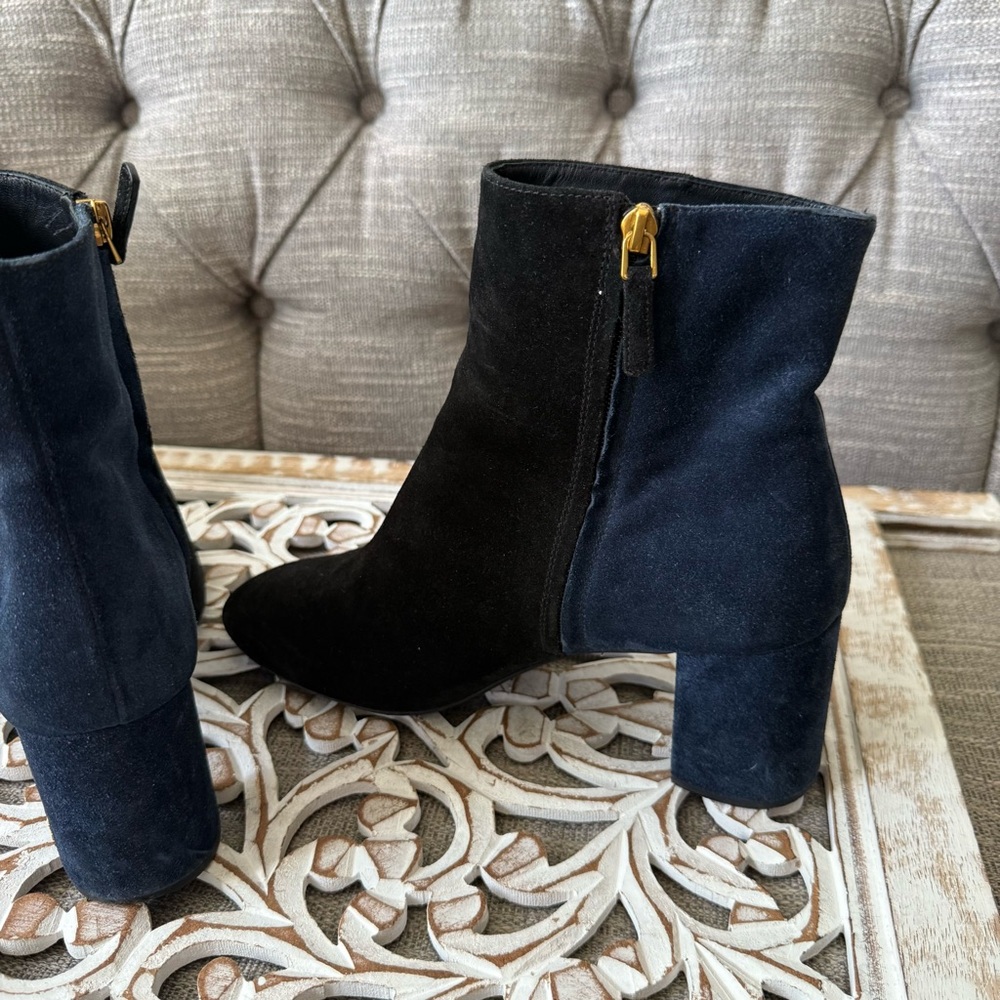 Tory Burch Suede Leather Ankle Boots Heels Women’s 11 - Picture 8 of 12